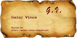 Gaisz Vince névjegykártya
