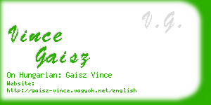vince gaisz business card